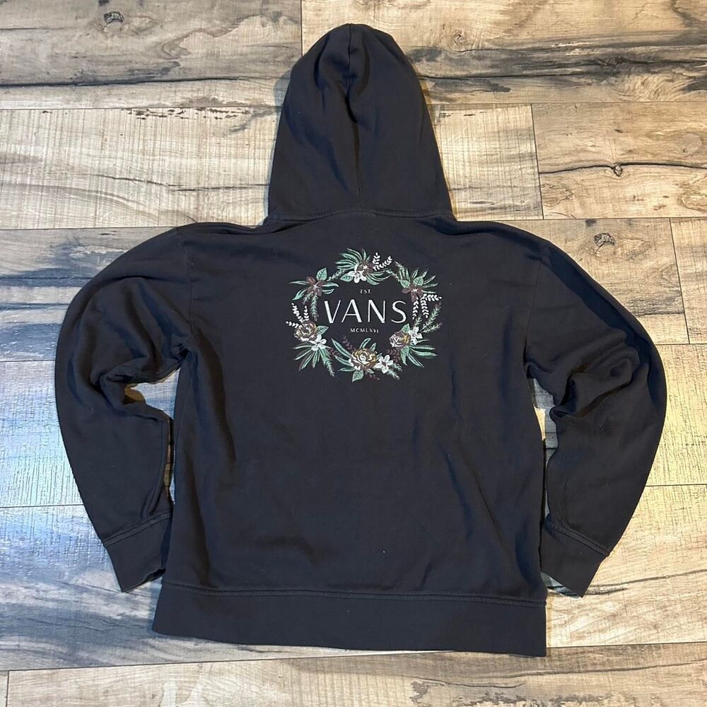 Vans Men's Black and Grey Hoodie